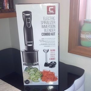 Electric spiralizer immersion blender combo kit